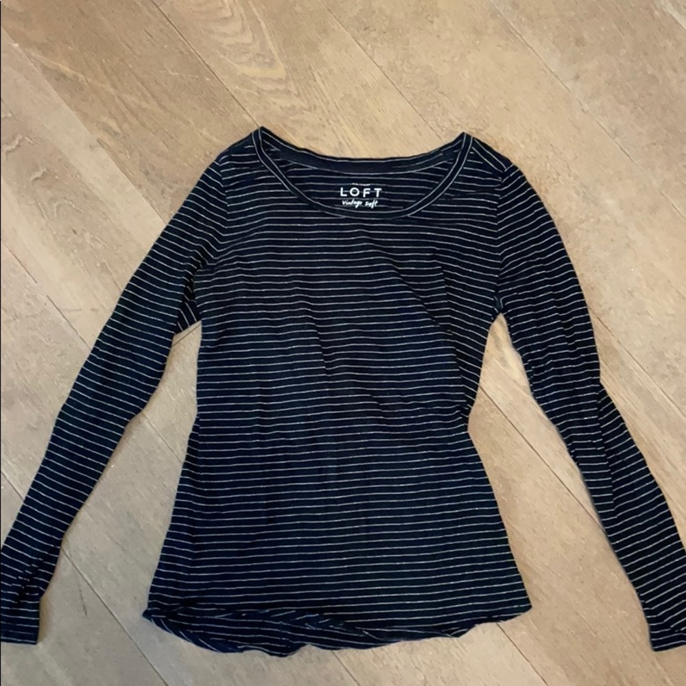 Loft vintage soft longs sleeve T Navy w/silver